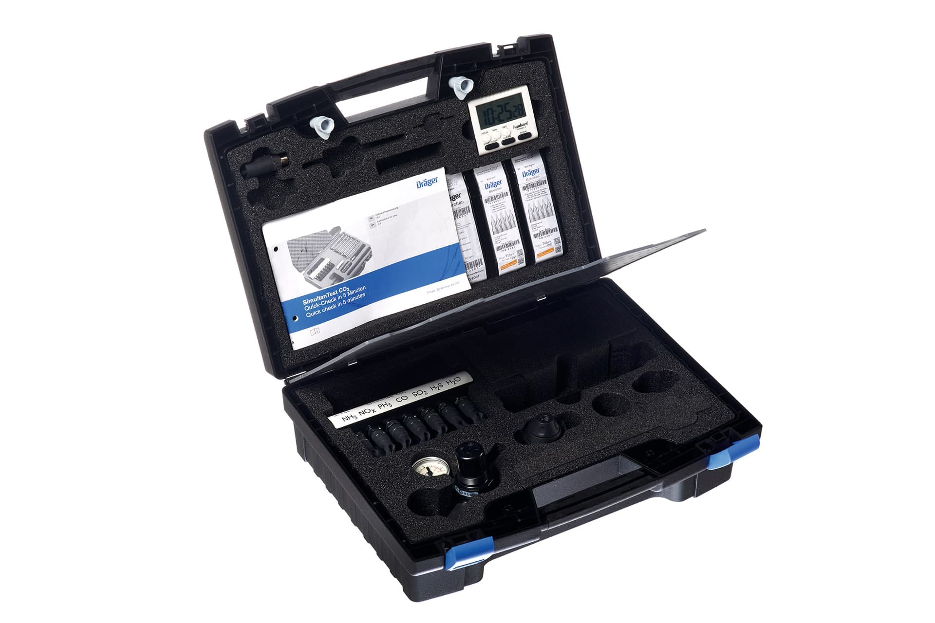 The Dräger SimultanTest CO2 allows the purity of carbonic acid to be measured in the 3 bar low pressure range.