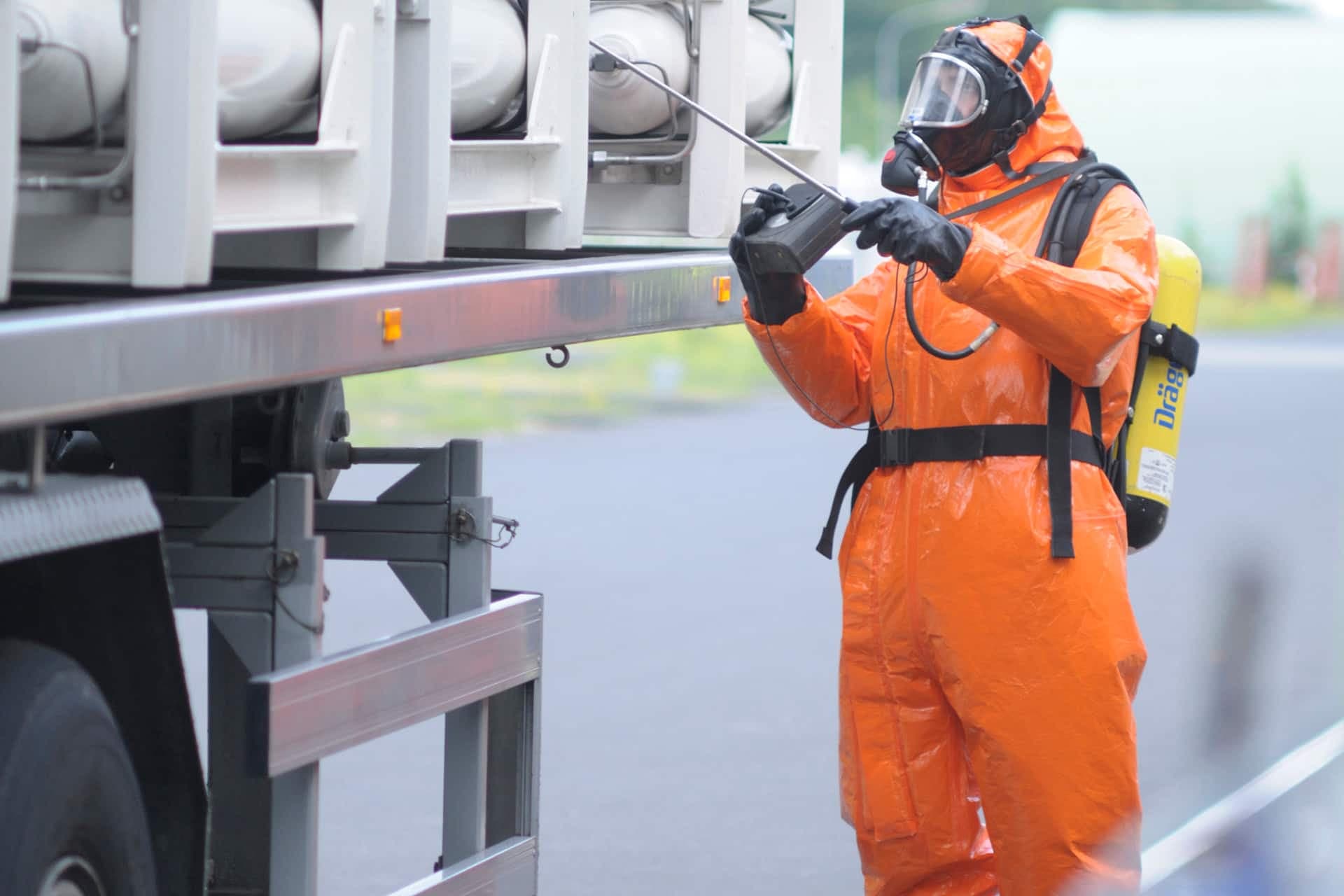 The hazmat suit is used for industrial applications that involve a gaseous, liquid or solid hazardous substance.