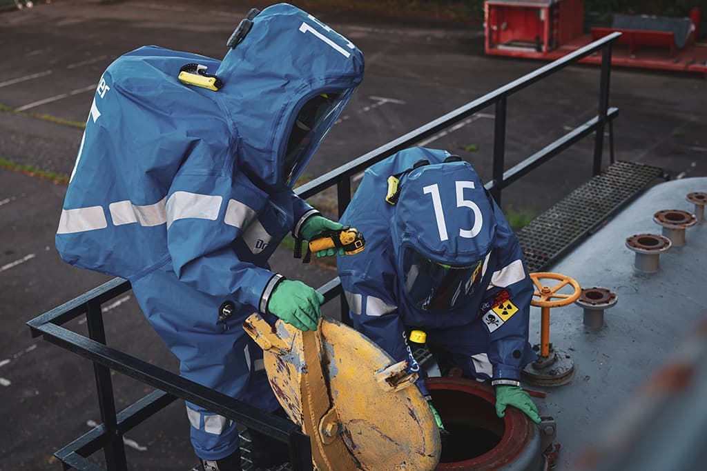 The hazmat suit is suitable for CSE applications.