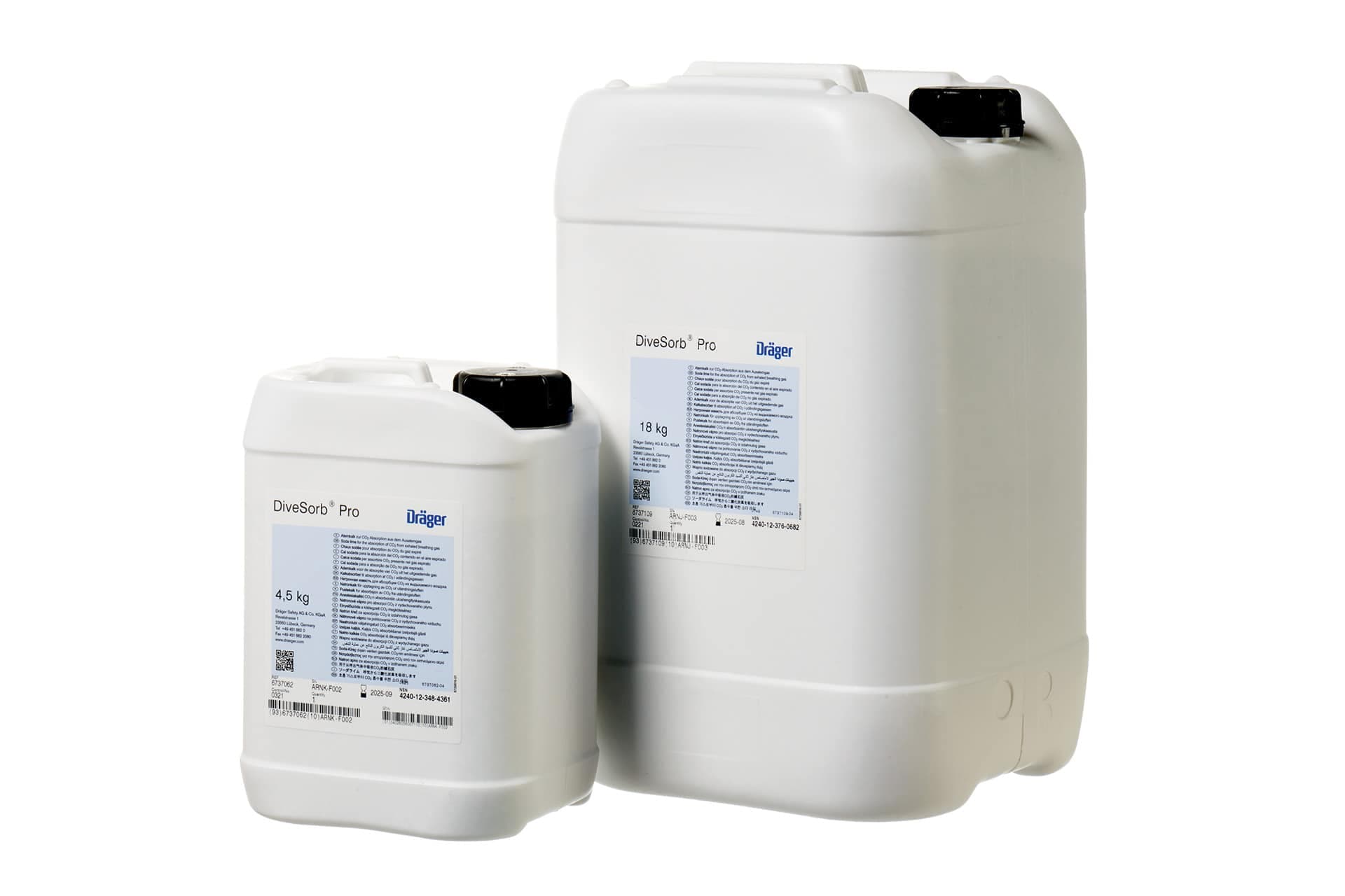 The Dräger DiveSorb® Pro was developed specifically for closed or semi-closed rebreathers in order to allow a high degree of CO2 absorption.