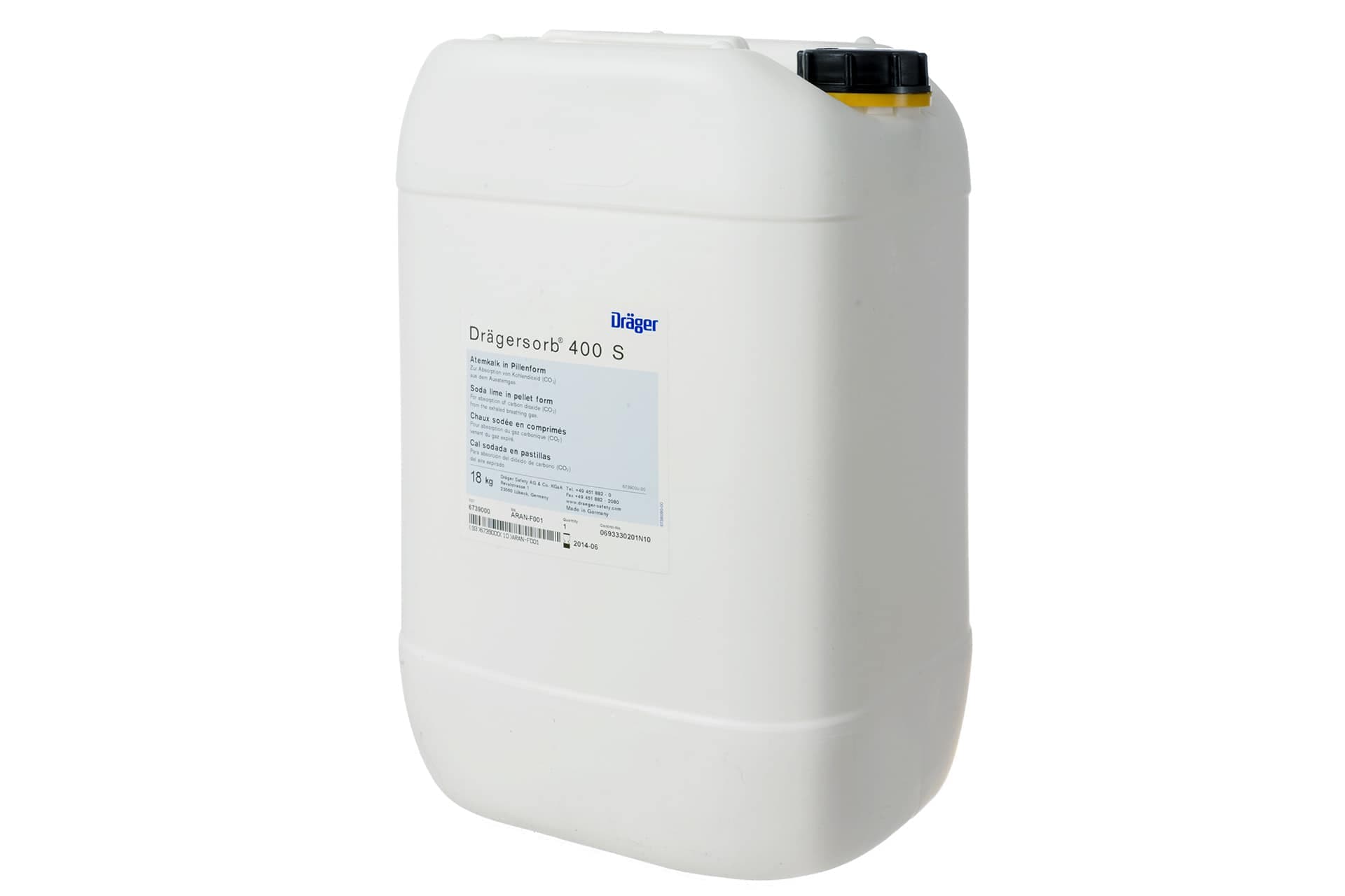 Dräger Drägersorb high-quality soda lime for the absorption of carbon dioxide (CO2)