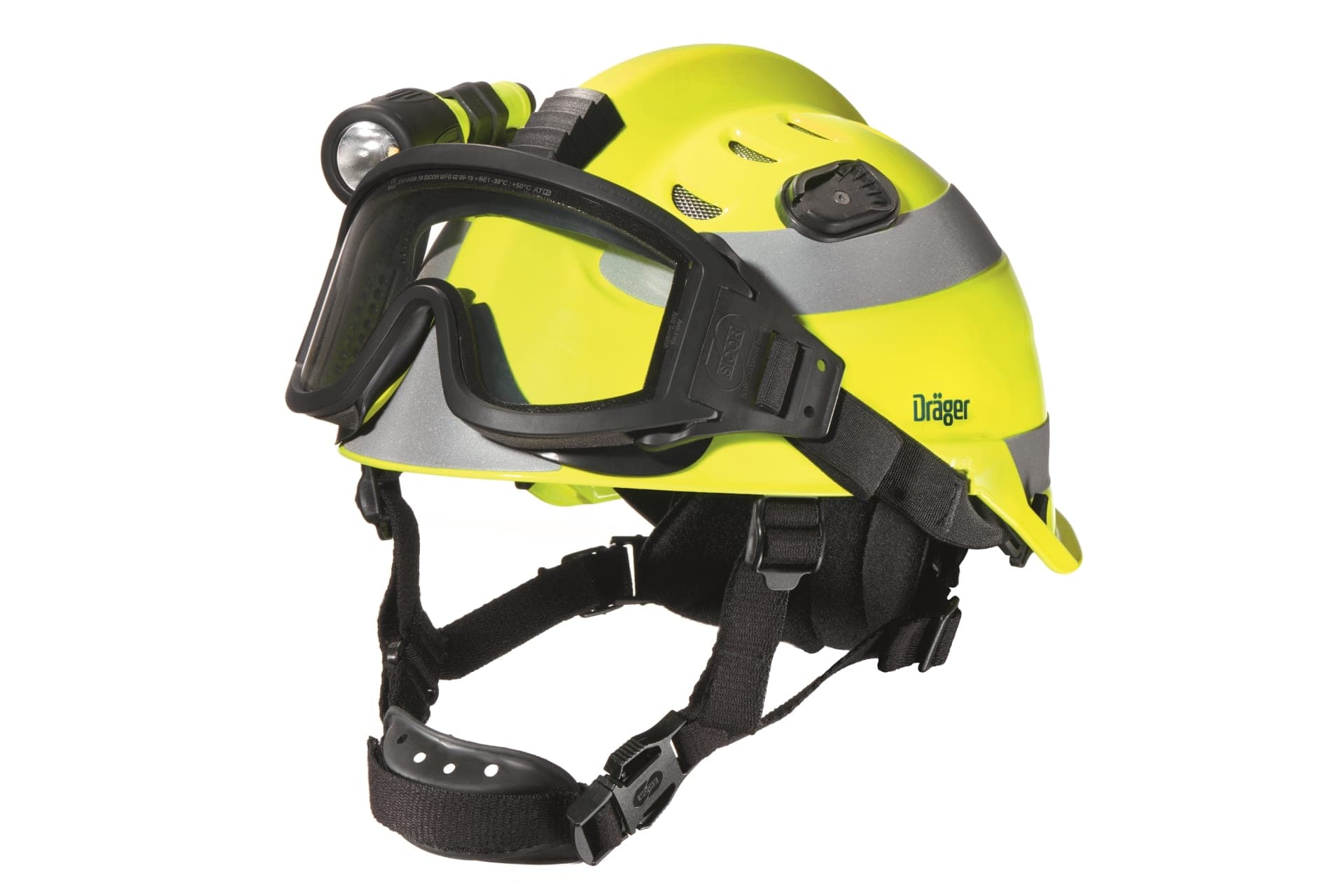 Dräger HPS 3500 multifunctional rescue helmet with helmet lamp PX1 and protective goggles with QuickConnect mounting (RAL)