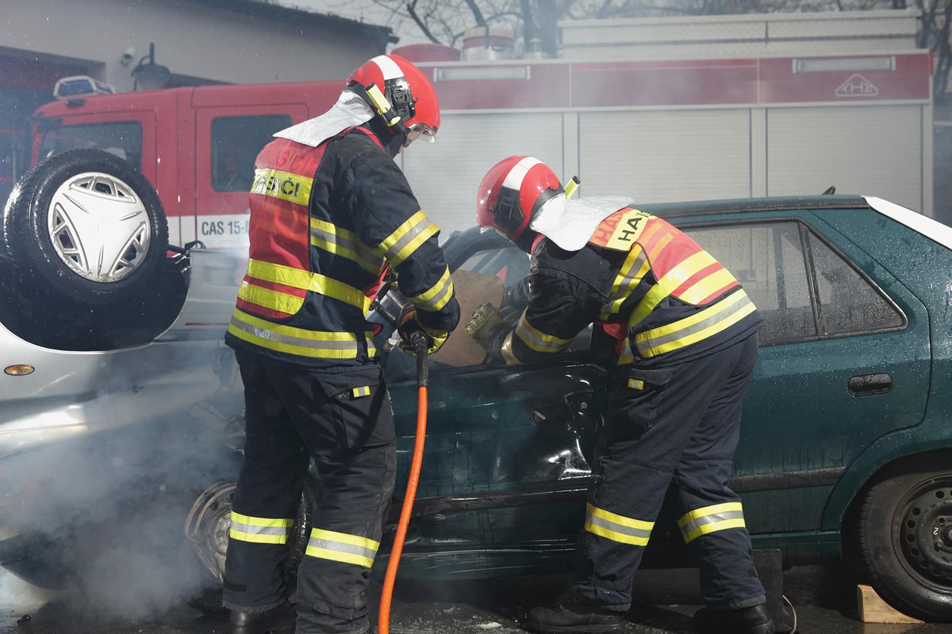 Firefighter during technical rescue