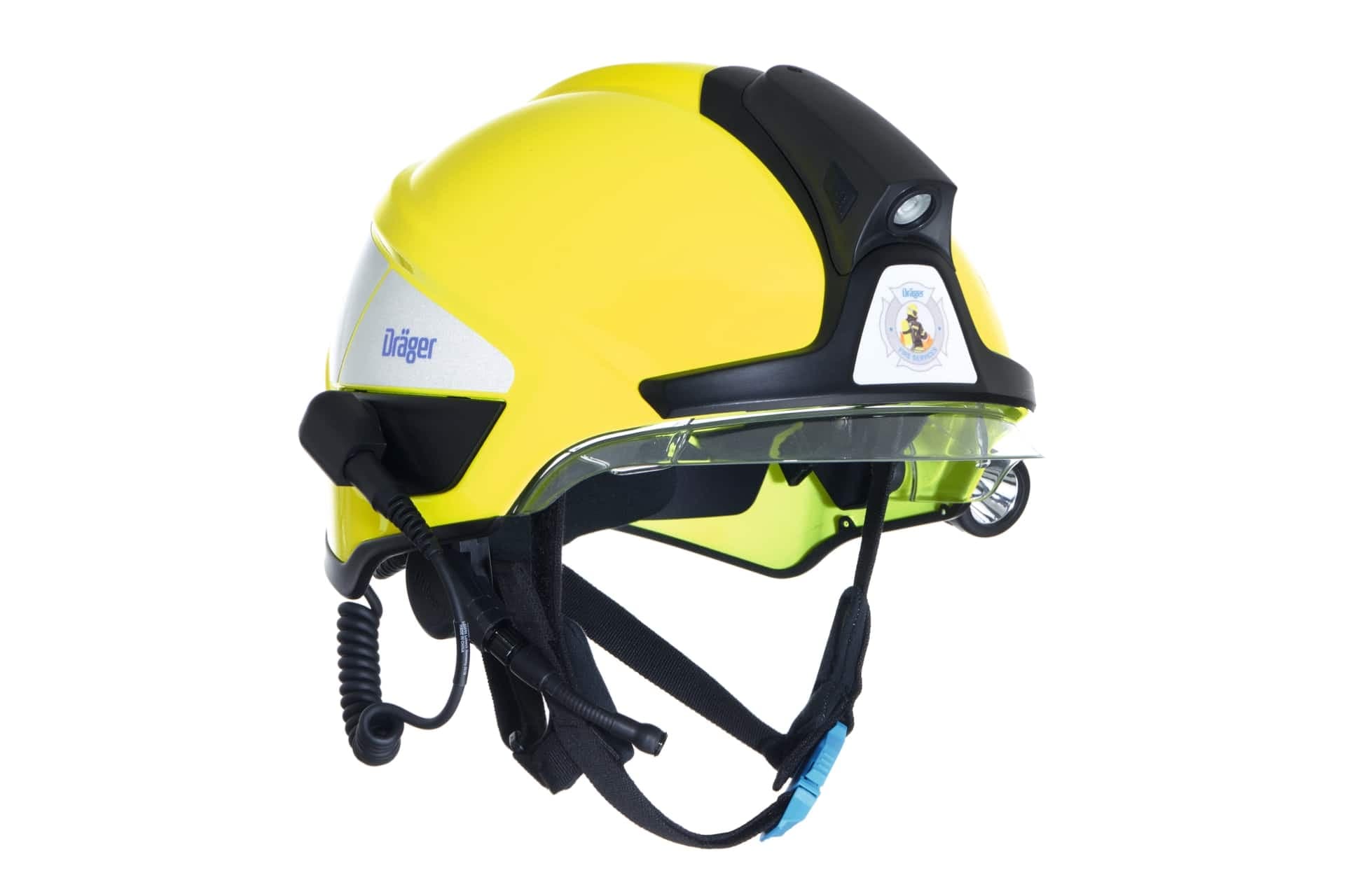 HPS SafeGuard with optional LED helmet lamp HPS FlashLight, side lamp and helmet communication HPS-COM