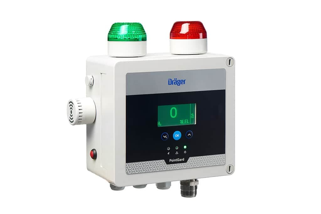 The PointGard 3200 in a green / red alarm scheme. This combination differentiates between a safe condition and a hazardous condition. In addition, the PointGard 3200 can express through the green lamp whether your machine under inspection is issuing a fault.