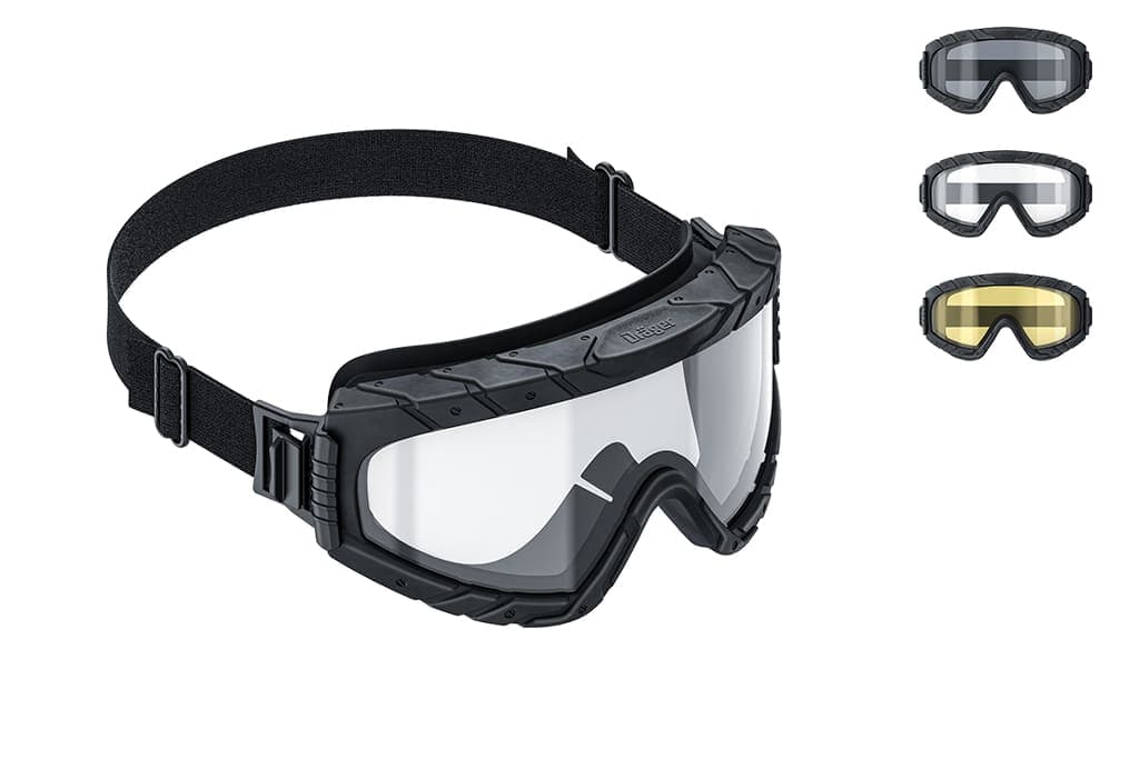 X-pect 4800: Goggles with black visor frame, available with grey tinted, clear or yellow lenses.