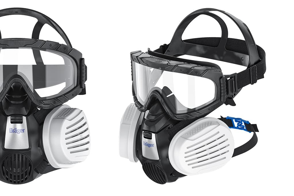 X-pect goggles are designed for easy combination with Dräger respiratory protection solutions such as the X-plore 3000 series.