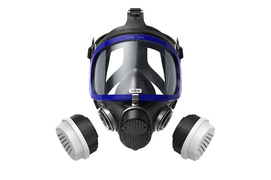 Our twin-filter full face mask is used with Dräger bayonet filters, protecting you against particles, gases and vapours.