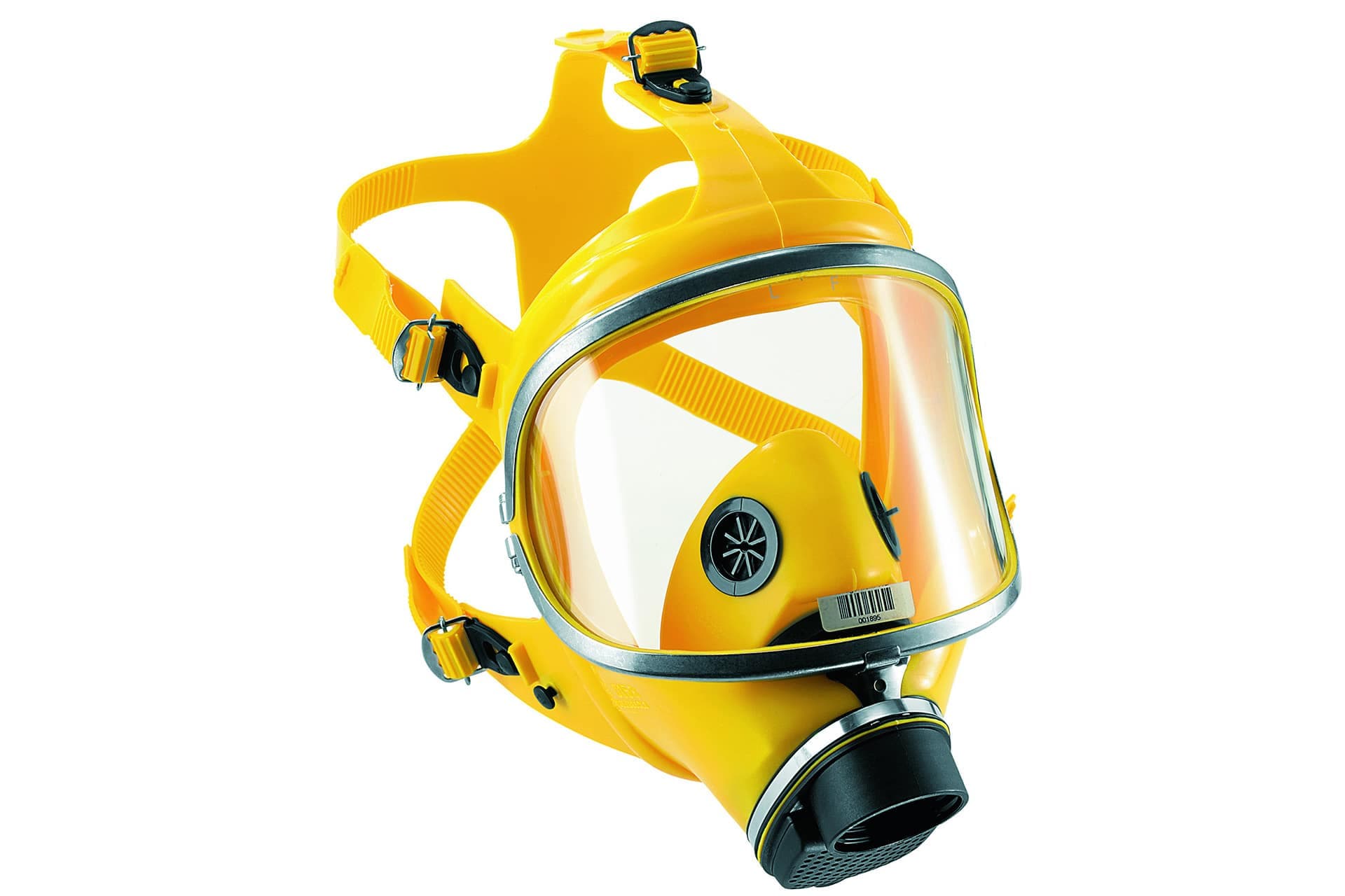 Full face respirator silicone mask for one filter cartridge