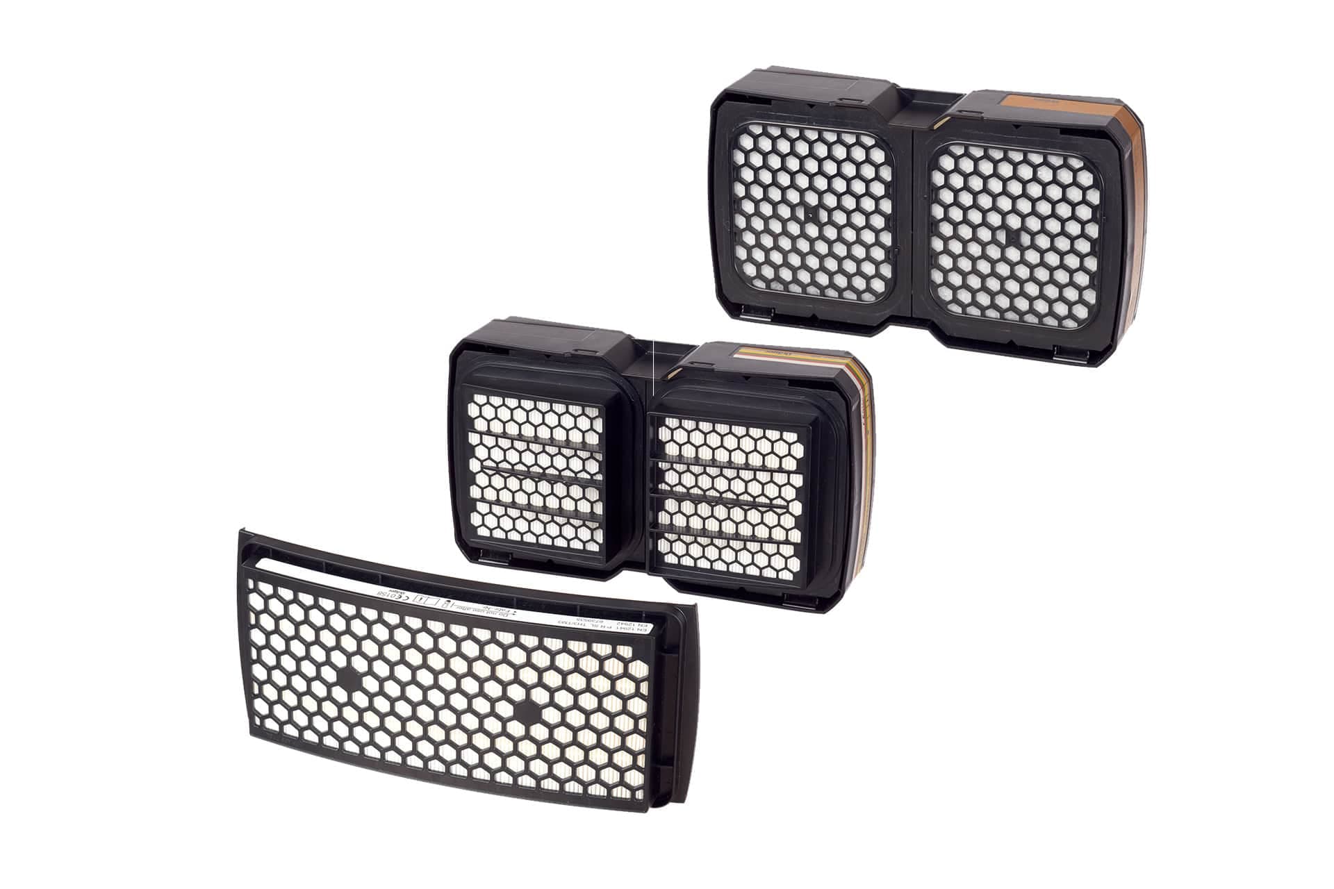 The PAPR breathing filters are available as particle, gas and combination filter.