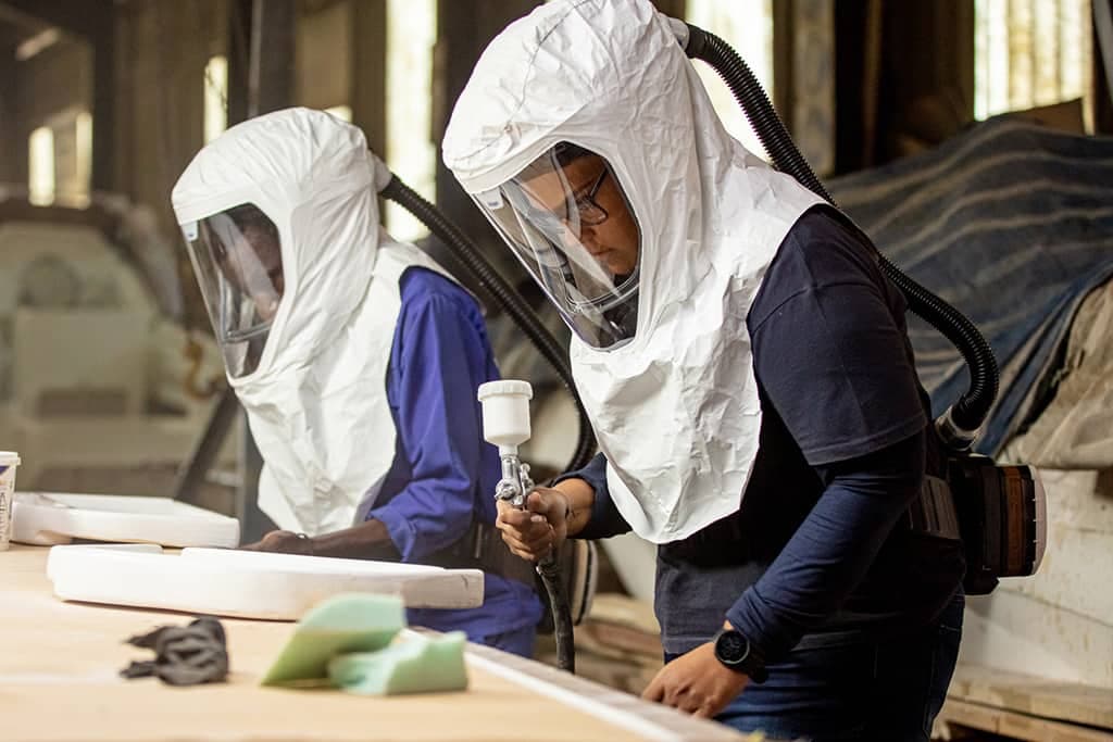 The headpiece can be used with the powered air purifying respirator X-plore® 8500 or 8700.